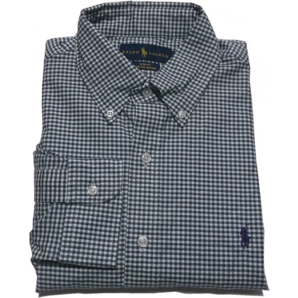 長袖 ワンポイント ボタンダウンシャツ チェック グリーン PR2-1063