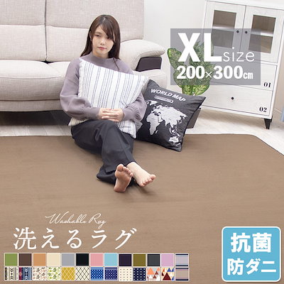 洗えるラグ 1.5畳 防ダニ 抗菌 消臭すべり止め付き　新品未使用 洗えるラグ 1.5畳 防ダニ 抗菌 消臭すべり止め付き 新品未使用