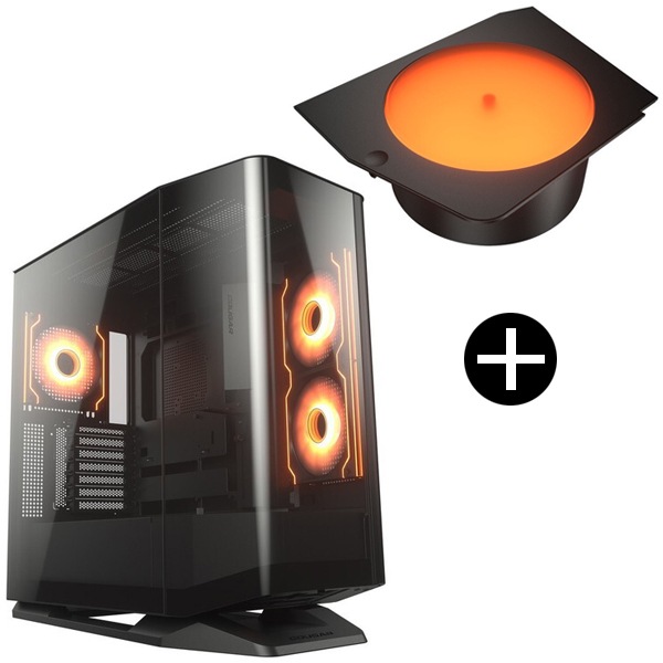 CGR-58M6B-RGB FV270 RGB ブラック PCケース + CGR-58M6B-LRP FV270 LUMINOUS ROTATING PLATFORM ブラック 専用オプションパーツ