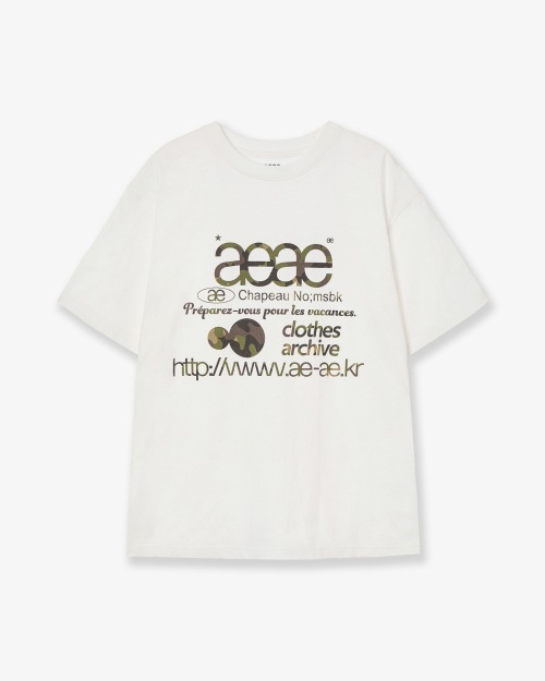 【AEAE】 WEB LOGO T-SHIRTS [WHITE/CAMO] 正規品