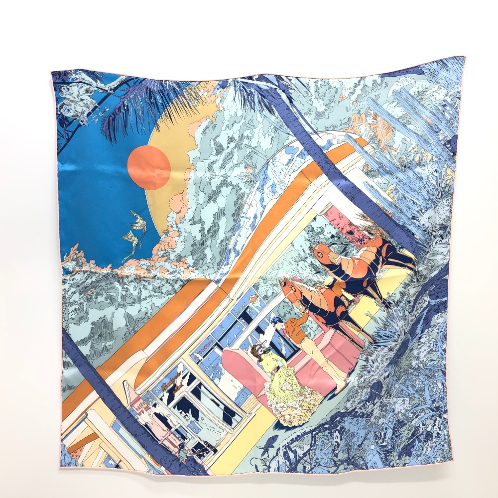 スカーフ Rendez-Vous Galant ランデヴーギャラン カレ70 スカーフ ファッション小物 小物 シルク ブルー