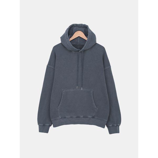 男性用ベーシックパーカー 無地ピグメント 長袖Tシャツ SIT012_P390804464
