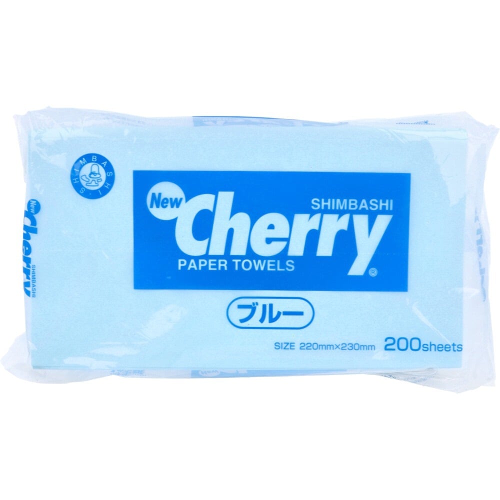 ペーパータオル 新橋製紙 Newcherry ニューチェリー ブルー 再生紙100％ 200枚入り X20パック 5,111円