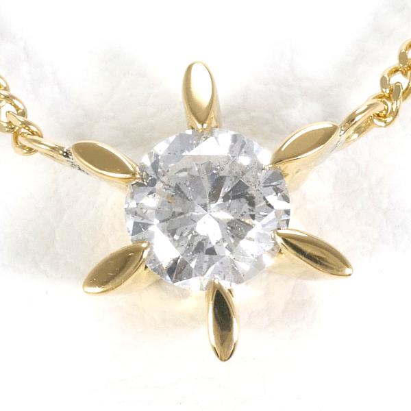 K18 18金 YG イエローゴールド ネックレス ダイヤ 0.32 鑑別書 ジュエリー 中古