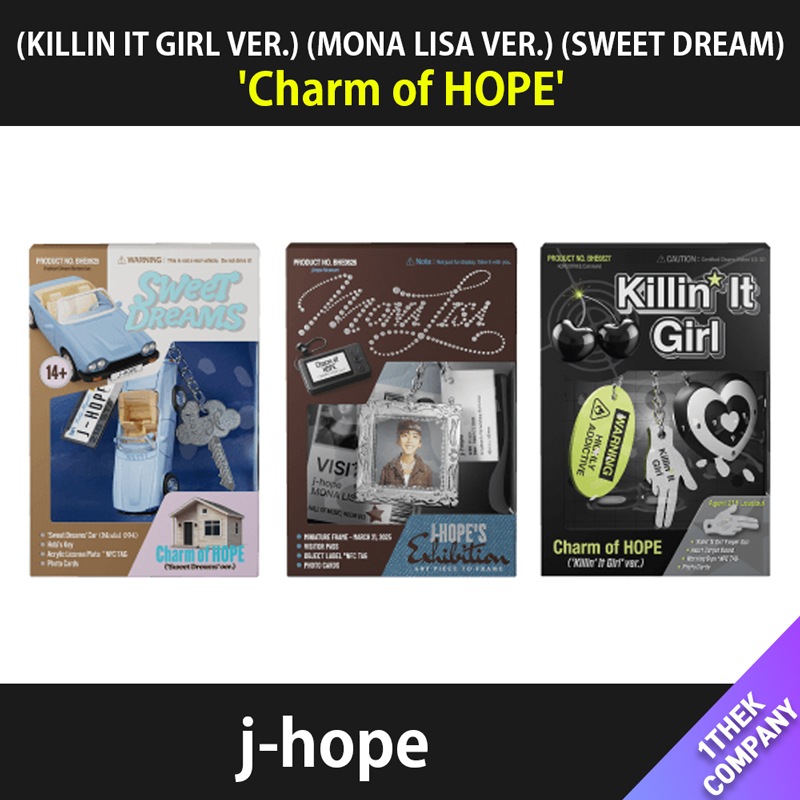[３種セット]（オンライン特典）j-hope [Charm of HOPE] (KILLIN IT GIRL VER.) (MONA LISA VER.) (SWEET DREAM)