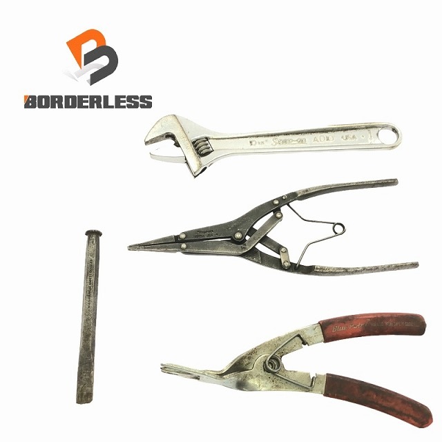 used セットSnap-on スナップオン 旧ロゴ モンキーレンチ AD10 10インチ スナップリングプライヤー SRP5A ストレートチップ 他 101555