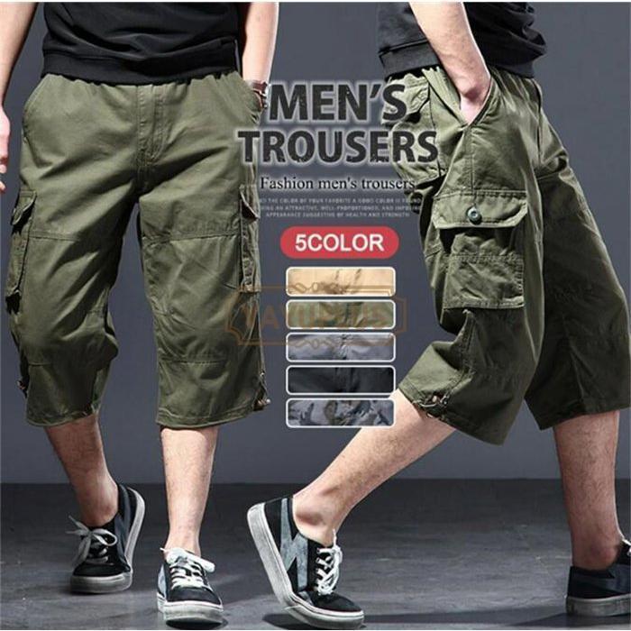 夏 カーゴパンツ 七分丈 メンズ 大きいサイズ ミリタリー パンツ ゆったり ポケット付き ひざ下 ワークパンツ 薄手 チノパン お兄系