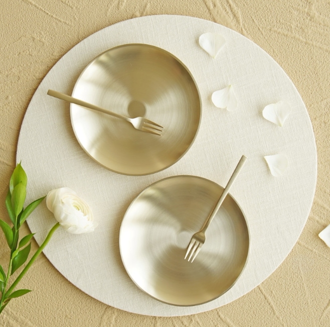 韓国伝統手工芸品 バンジャユギ ラウンドプレート16