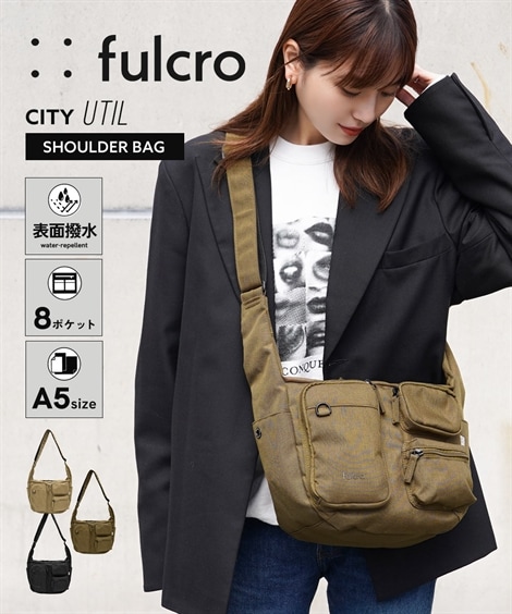 ショルダーバッグ fulcro フルクロ 8ポケットはっ水Cityショルダーバッグ