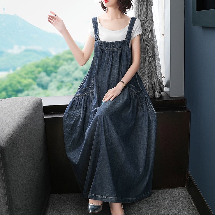 デニムワンピース ロング丈 ノースリーブ スクエアネック フレア デニム 無地 かわいい 大人可愛い きれいめ シンプル カジュアル おしゃれ 大人カジュアル 大人女子 こなれ感 存在感 抜け感 10,642円