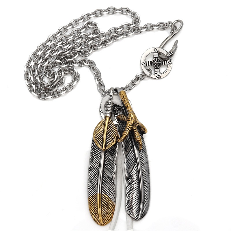 ダブルフェザーネックレス [ct034] 6,574円