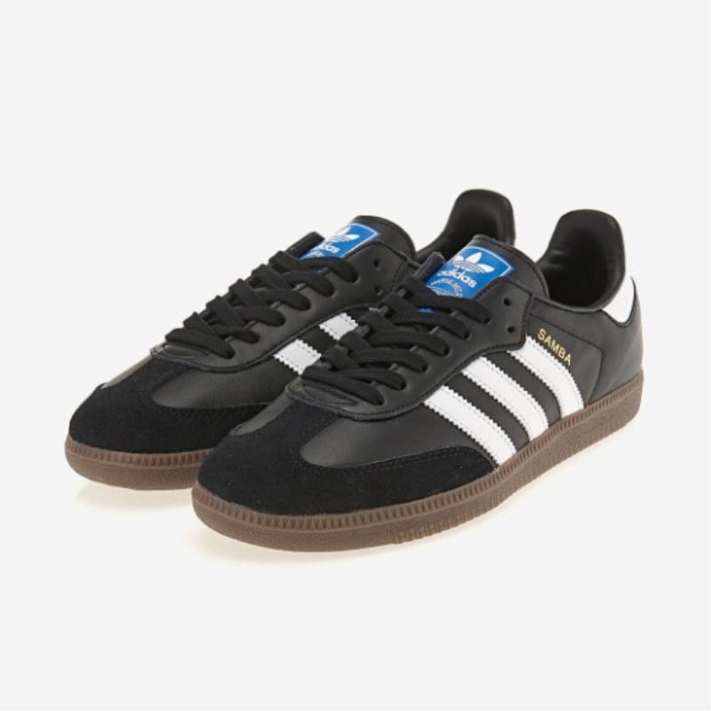 サンバ SamBA OG ストライプロゴレース アップ ローカット スニーカー(ブラック) B75807