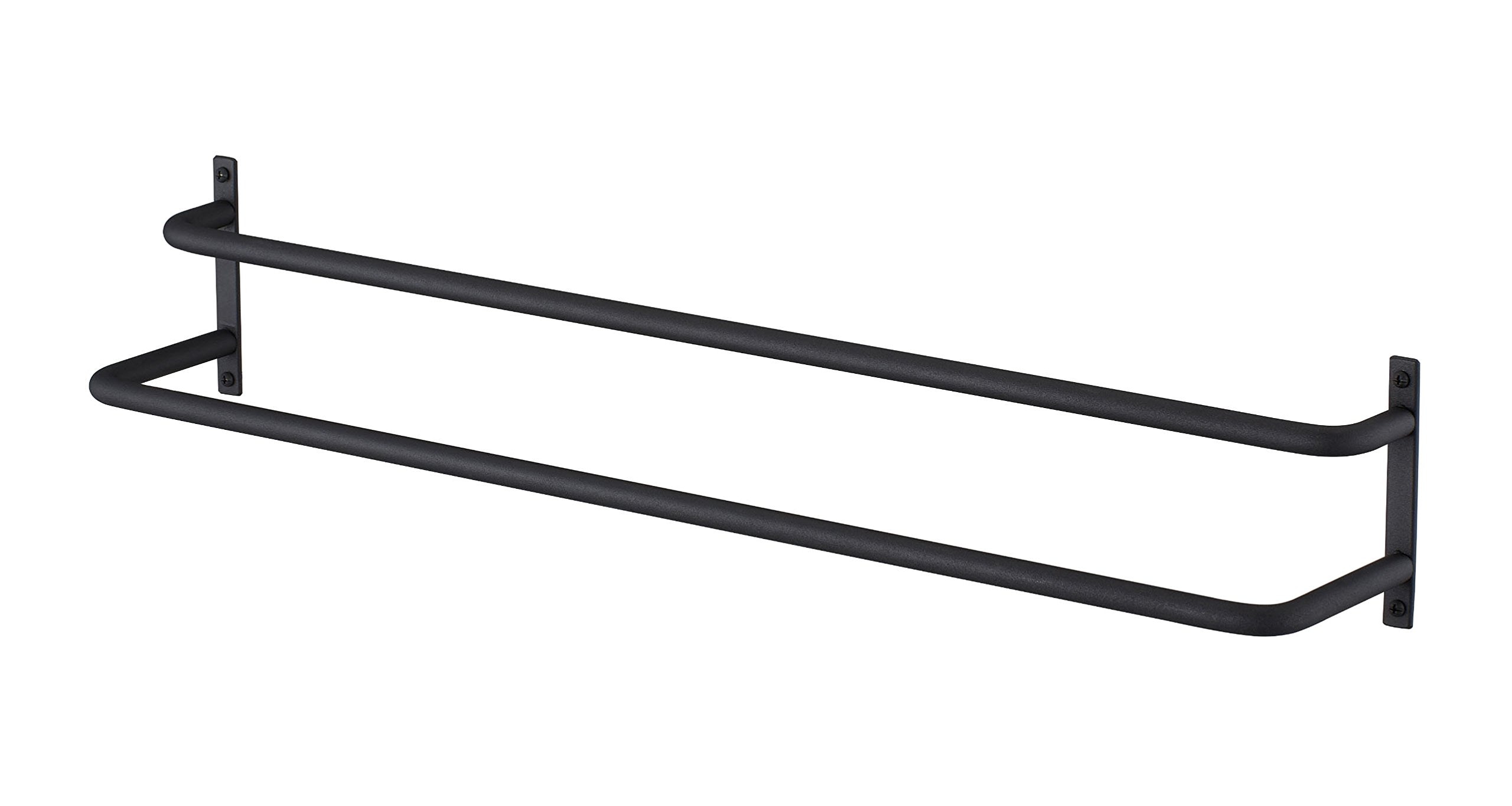 SANEI アイアンバー 二段式 アンティーク調 ビス付き 613mm 黒 W5727-D