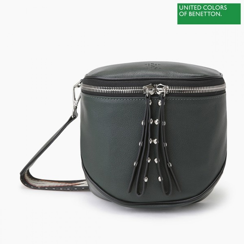 (ベネトン) ベネトン牛革ジャカードストラップクロスバッグ BCBGA1411_GN