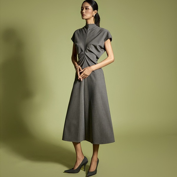 D5357 ピンタック ワンピース