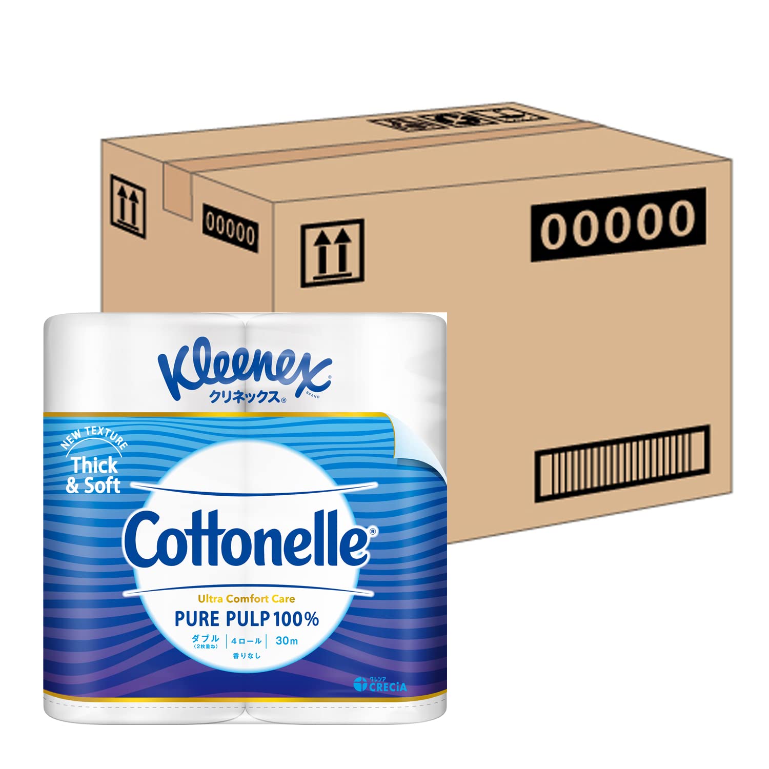 クリネックス 【ケース販売】 木材パルプ コトネル 30m ダブル 4ロール ×10パック入り