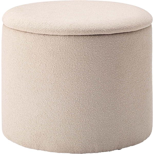 ラウンド収納スツール ベージュ （約W45×D45×H37cm） 完成品