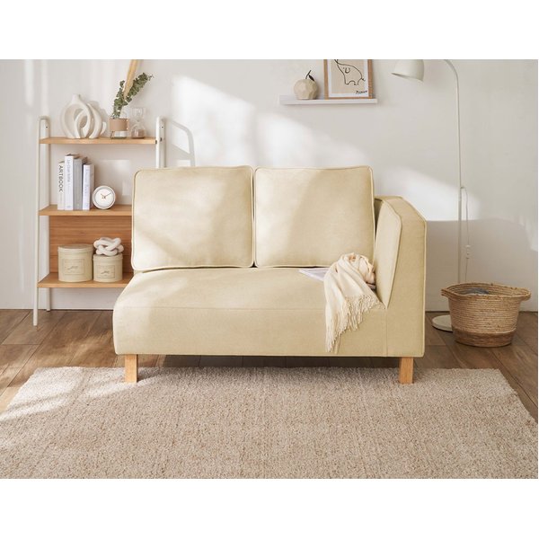 ゆったりくつろげるコーナーソファ 左カウチタイプ アイボリー