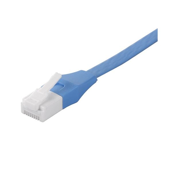 （まとめ） バッファローツメの折れないLANケーブル カテゴリー6a ストレート フラットタイプ ブルー 3m BSLS6AFU30BL 1本 [x5セット]