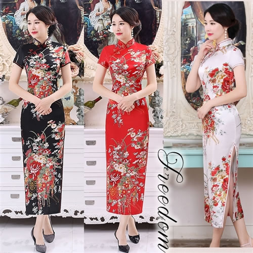 ロングチャイナドレス セクシー セクシーチャイナ チャイナドレス チャイナ ロング ドレス コスチューム コスプレ 衣装 キャバ パーティー イベント ハロウィン インスタ 撮影 アイドル 花柄＆サ