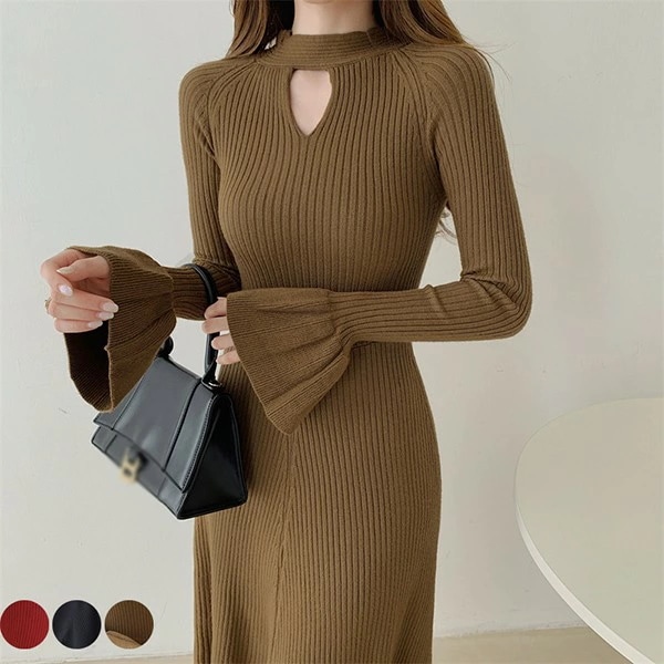 2ways ニットワンピース ニットワンピース カシュクール 長袖 厚手 ひざ下丈 ロング丈 秋 冬 お呼ばれ オフィス きれいめ 体型カバー 通勤 ゆったり 無地 秋冬 暖かいdb286s1s1c6 4,634円