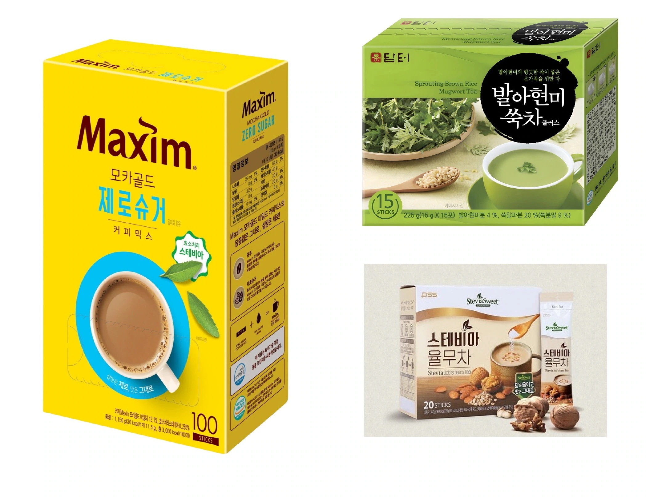 韓国カフェセット モカゴールド ゼロシュガー100本 よもぎ茶 はと麦茶 砂糖ゼロ ダイエット 穀物茶 ノンカフェイン スティック 大容量 お得 まとめ買い 韓国お茶 人気 おうちカフェ