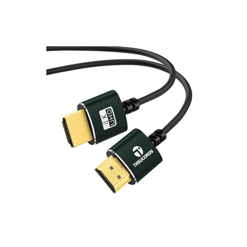 Thsucords スリムHDMIケーブル 10M. 薄型HDMIからHDMIコード 超柔軟&細線 HDMIワイヤー 高速 4K@60Hz 18gbps 2160p 1080p 適格請求書発行可