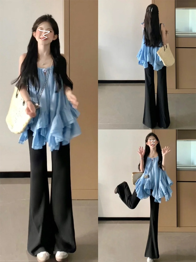 女性用のニッチなデザインユニークで美しいベストと小さなサスペンダーベルト新しいスタイルハイエンドでとても素敵なノースリーブトップ