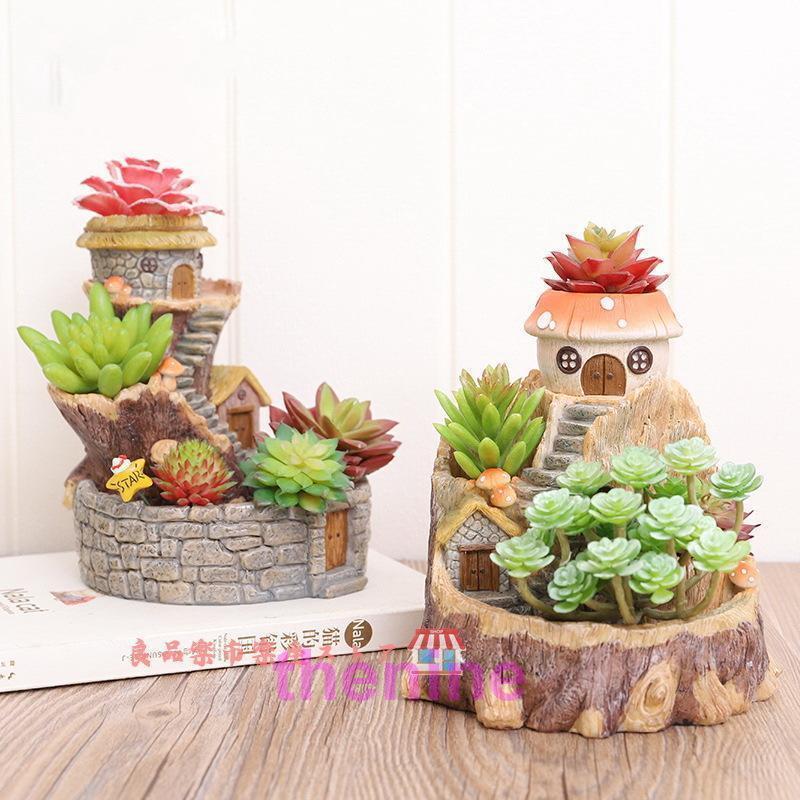 【即時割引】家居の飾り物 鉢 植木鉢 ポリ製 多肉植物 寄せ植え かわいい プチオアシス