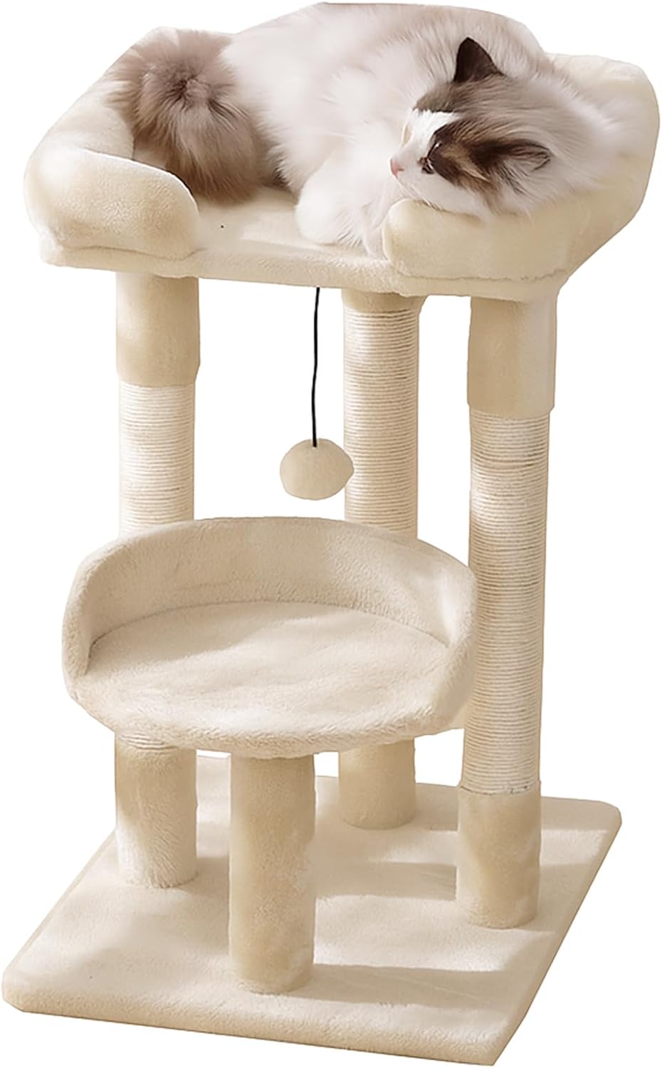 もえ楽園 キャットタワー 大型猫 大きいハンモック クッション入りベッド 巨大土台 多頭飼い 人気 据え置き 安定性 爪研ぎ 遊び場 猫ベッド 運動不足解消 省スペース 円型 5,049円