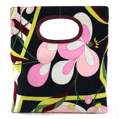 【美品✨】エミリオプッチ コーデュロイ生地 ミニ ハンドバッグ マルチカラー エミリオプッチ EMILIO PUCCI ハンドバッグ コーデュロイ マルチ