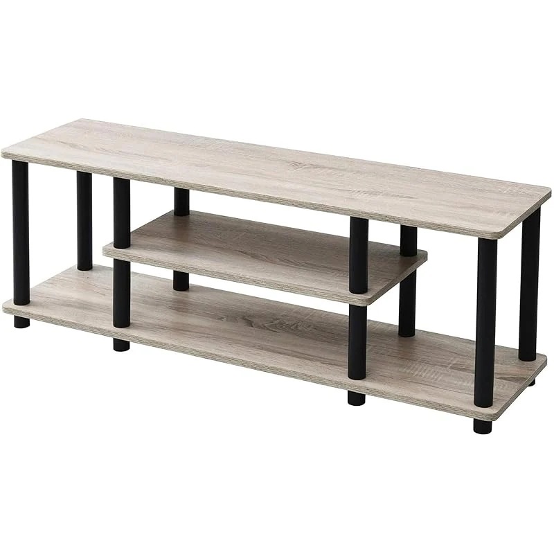 【即納】[山善] テレビ台 43型対応 幅111.5×奥行29.5×高さ41.5cm A4対応 かんたん組立 工具不要 収納棚 オーク/ブラック YWTV-1130(OAK3/BK)