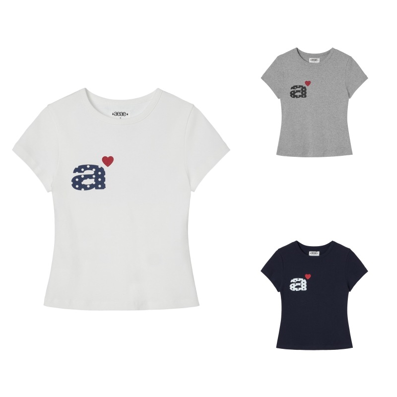 【aeae】 DOT SMALL LETTER TEE : 4COLORS