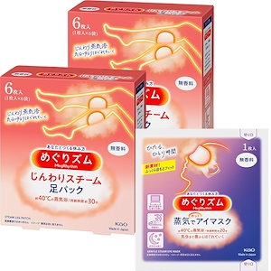 めぐりズム蒸気でじんわり 足シート 無香料 6枚入×2セット+おまけ付き