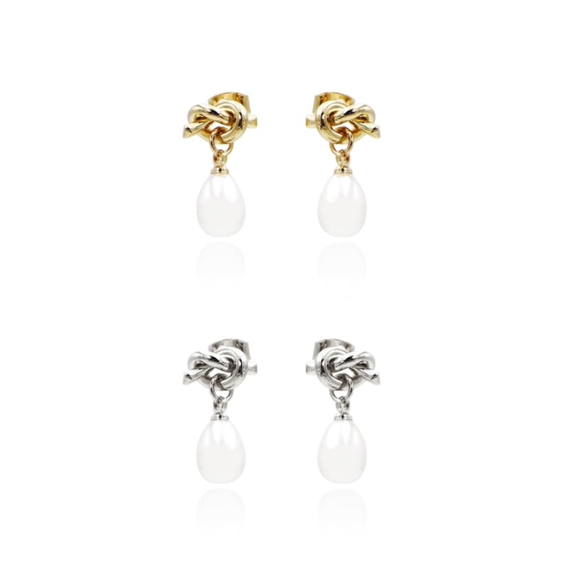 [TWICE ITZY 着用] PEARL AND KNOTS EARRINGS 韓国 アクセサリー