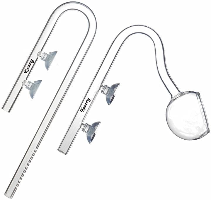 水槽 用 クリア ガラスパイプ 熱帯魚 アクアリウム 水草 12/16 ホース用 ポピー型 出水 吸水 セット(4. ポピー型 出水 + 吸水)