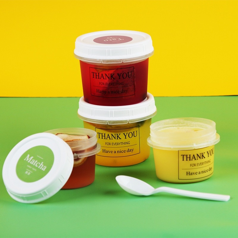 使い捨てアイスクリームスキンミルクデザートカップつや消しツイスト蓋アイスクリームドゥドゥカップ内蓋付きスプーンカップ付き