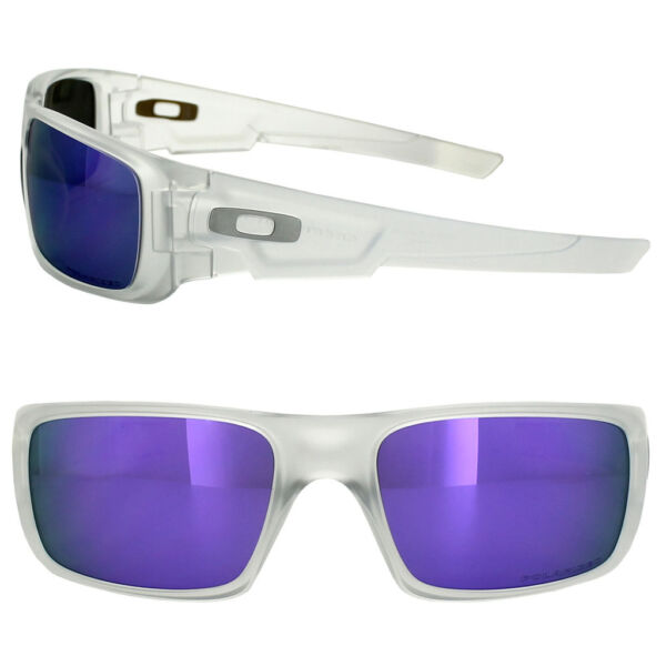 サングラス OakleyCrankshaft 9239-09 Sunglasses Matte Clear Frame Violet Iridium Lens 60 mm