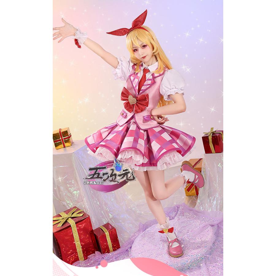 【一部分3日内出荷】 三分妄想　アイカツアイドルカツドウ　コスプレ　星宮いちご　衣装　ins大人気 ウィッグ　靴　髙!品!質