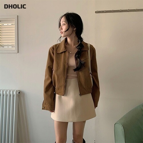 [メガ割りSALE]ビンテージスエード調ボタンポケットジャンパー