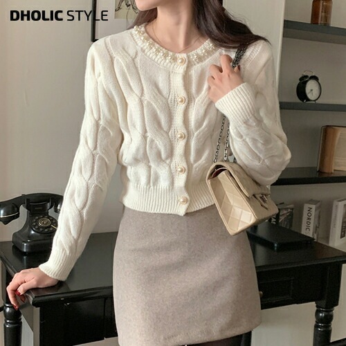 [メガ割りSALE]エコパールネッククロップドカーディガン・p626516