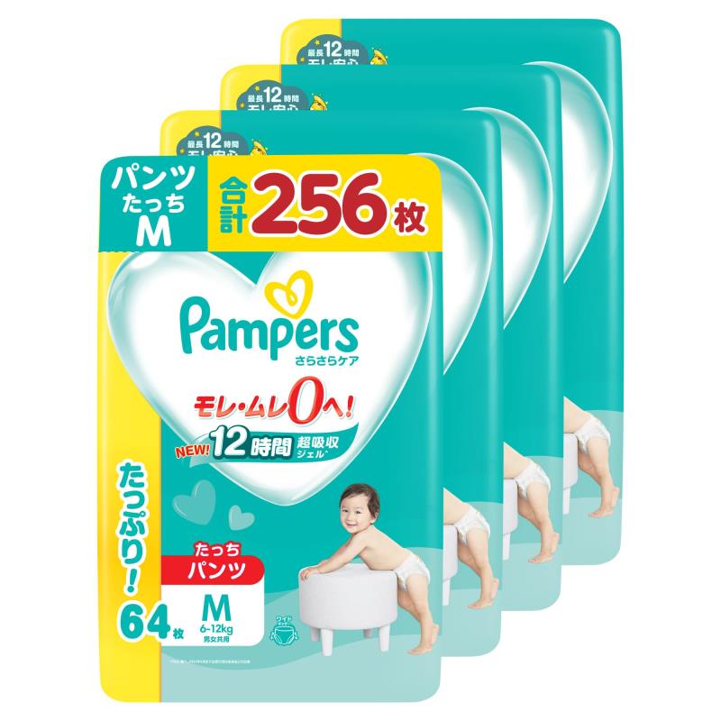 パンパース 【パンツ Mたっちサイズ】 オムツ さらさらケア (6~12kg) 256枚(64枚×4パック) [ケース品]