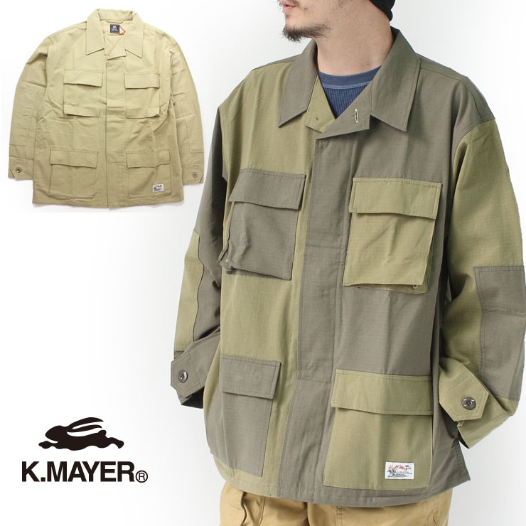 ジャケット メンズ KRIFF MAYER リップストップ ボタンダウン シャツ 【返品交換不可】