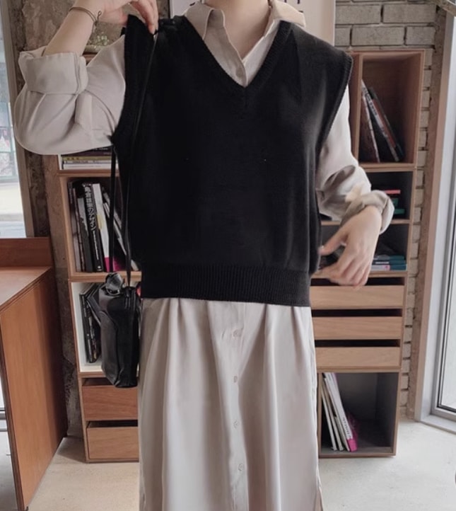 ワンピース デート モテアイテム シャツワンピース ベスト ニット コットン 大人可愛い きれいめ 上品 おしゃれ かっこいい 大人可愛い ラブリー キュート ガーリー クール モード系 セクシー