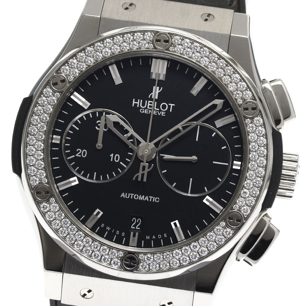 ウブロ HUBLOT 521.NX.1170.LR.1104 クラシック フュージョン デイト クロノグラフ ダイヤベゼル 自動巻き メンズ _894159【中古】