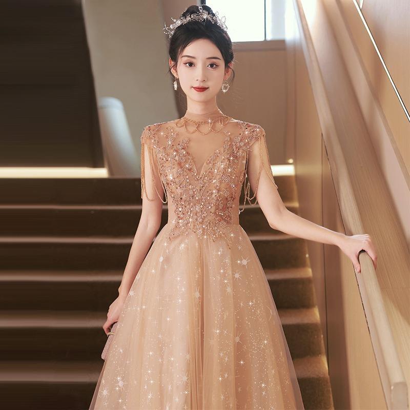 パーティードレス ミディアムドレス 卒業式ドレス 入学式 通気性 結婚式ドレス 女性用イブニングドレス宴会用上品な雰囲気個性的なスタイル司会者用ドレス子供用