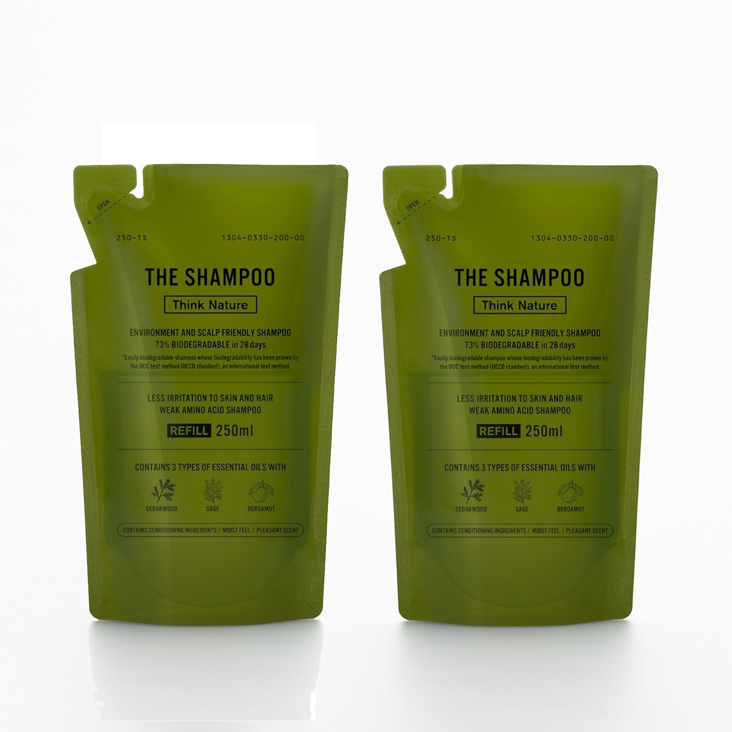 シャンプー 詰め替え 2点セット 弱酸性アミノ酸 ノンシリコン 易生分解性 頭皮ケア しっとり 天然精油 アロマ