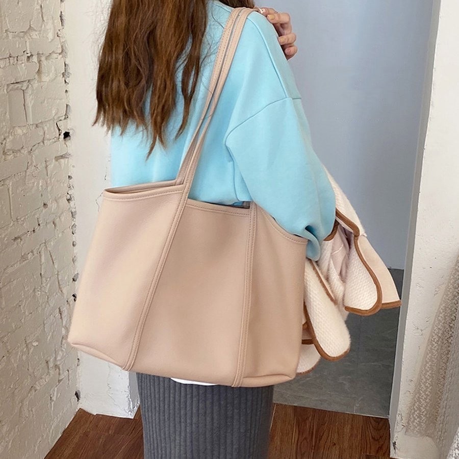 トートバックレディース大容量ハンドバック肩掛けマザーズバッグポーチ付きフェイクレザーバ 4,616円