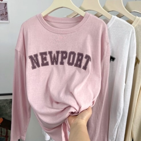 トップス Tシャツ カットソー 長袖 ラウンドネック ストレート Iライン 薄手 かわいい 大人可愛い シンプル カジュアル 大人 おしゃれ お洒落 かっこいい レトロ 大人可愛い 大人女子 こなれ感