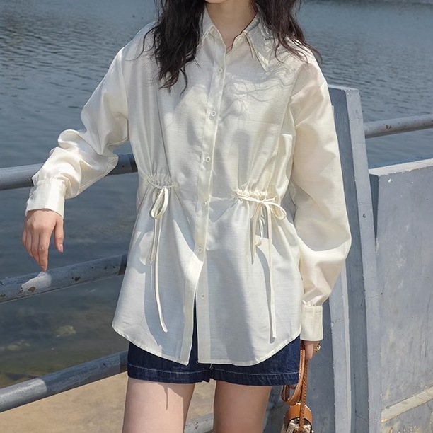 トップス シャツ ブラウス 袖あり 長袖 大人可愛い きれいめ シンプル カジュアル 大人 上品 おしゃれ お洒落 かっこいい 大人女子 こなれ感 ラフ 無地 春 夏 秋 2023 10代 20代